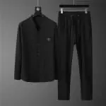 ensemble jogging armani promo high quality stand collar pants set noir